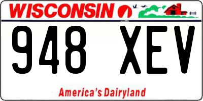 WI license plate 948XEV
