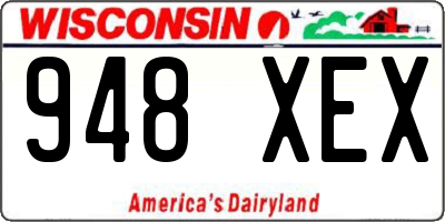 WI license plate 948XEX