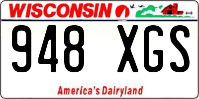 WI license plate 948XGS