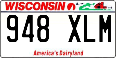 WI license plate 948XLM