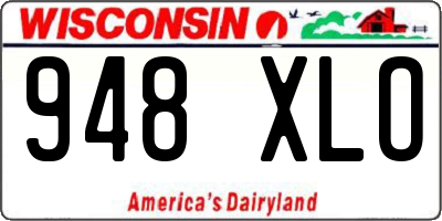 WI license plate 948XLO