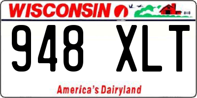 WI license plate 948XLT