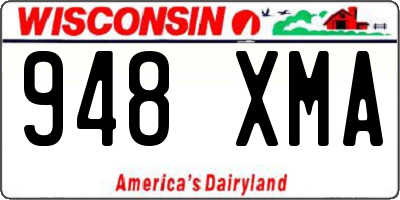 WI license plate 948XMA