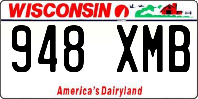 WI license plate 948XMB