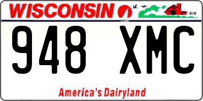 WI license plate 948XMC