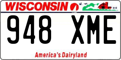 WI license plate 948XME