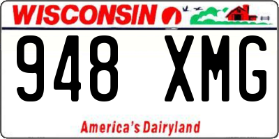 WI license plate 948XMG
