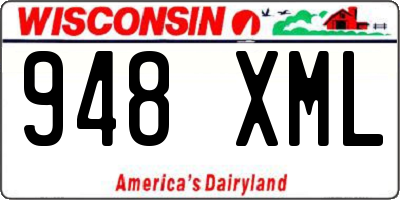 WI license plate 948XML