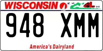 WI license plate 948XMM
