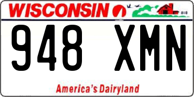 WI license plate 948XMN