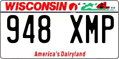 WI license plate 948XMP