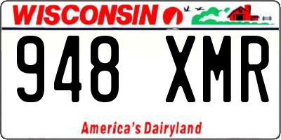 WI license plate 948XMR