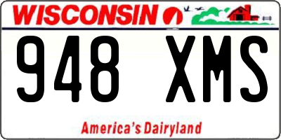 WI license plate 948XMS