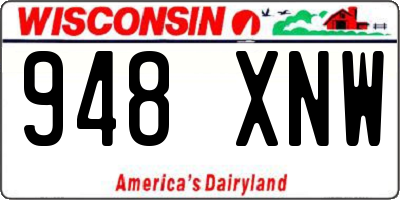 WI license plate 948XNW