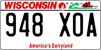WI license plate 948XOA