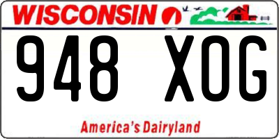WI license plate 948XOG