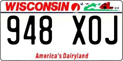 WI license plate 948XOJ