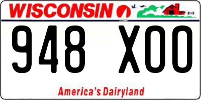 WI license plate 948XOO