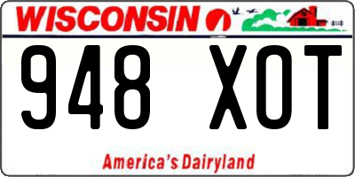 WI license plate 948XOT
