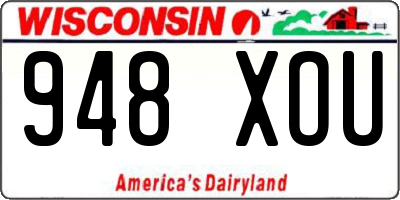 WI license plate 948XOU