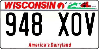 WI license plate 948XOV