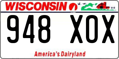 WI license plate 948XOX