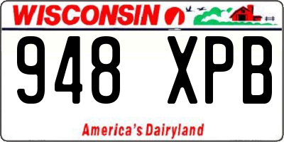 WI license plate 948XPB