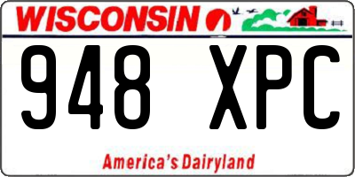 WI license plate 948XPC