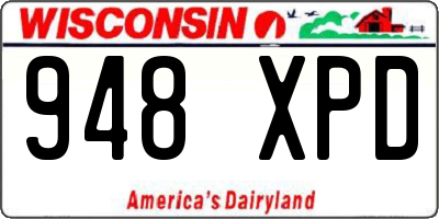 WI license plate 948XPD