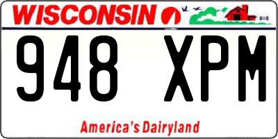 WI license plate 948XPM
