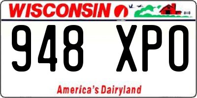 WI license plate 948XPO