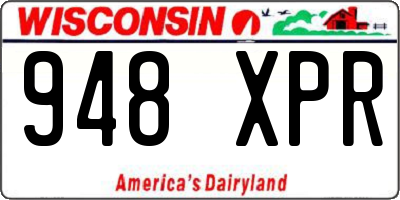 WI license plate 948XPR