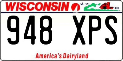 WI license plate 948XPS