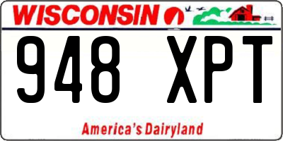 WI license plate 948XPT