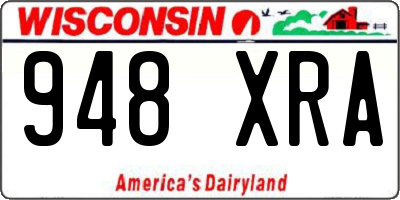 WI license plate 948XRA