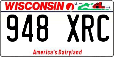 WI license plate 948XRC
