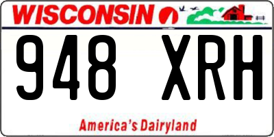 WI license plate 948XRH