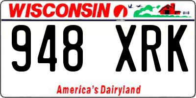 WI license plate 948XRK