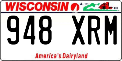 WI license plate 948XRM