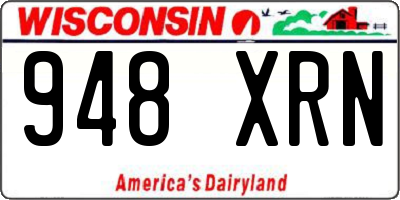 WI license plate 948XRN