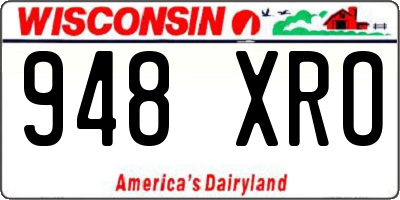 WI license plate 948XRO
