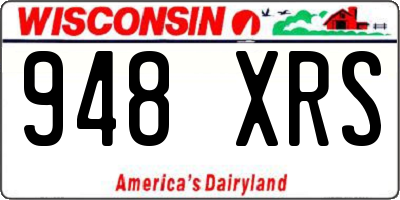 WI license plate 948XRS