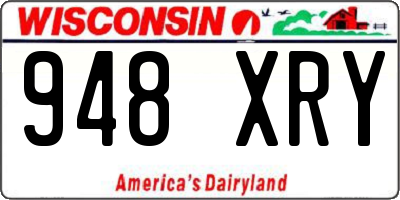 WI license plate 948XRY