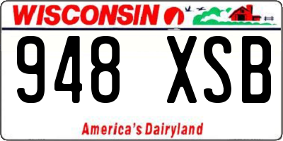 WI license plate 948XSB