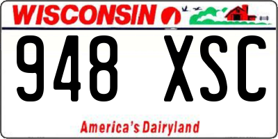 WI license plate 948XSC
