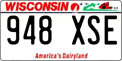 WI license plate 948XSE