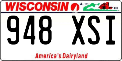 WI license plate 948XSI