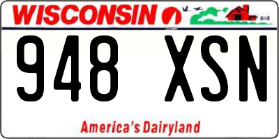 WI license plate 948XSN
