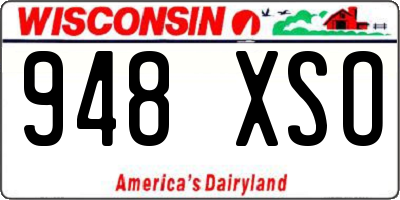 WI license plate 948XSO