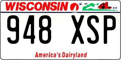 WI license plate 948XSP